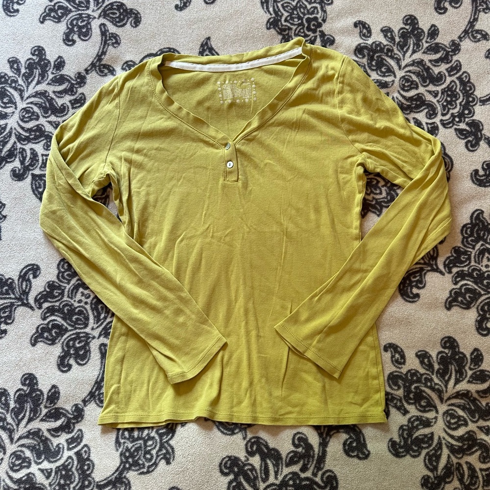 Old Navy Women's Mustard Button Down Shirt